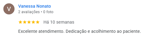 Avaliação de Vanessa Nonato no Google
