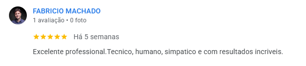 Avaliação de Fabricio Machado no Google