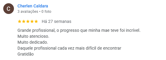 Avaliação de Cherlen Caldara no Google