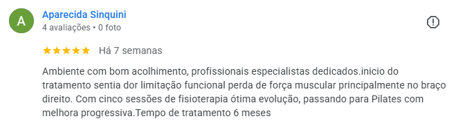 Avaliação de Aparecida Sinquini no Google