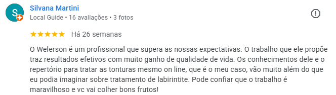 Avaliação de Silvana Martini no Google