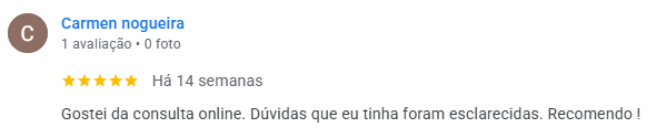 Avaliação de Carmen Nogueira no Google